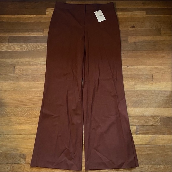 NWT Theory Stretch Wool‎ High Slit Trouser Pant Brandy 12 - Picture 3 of 7
